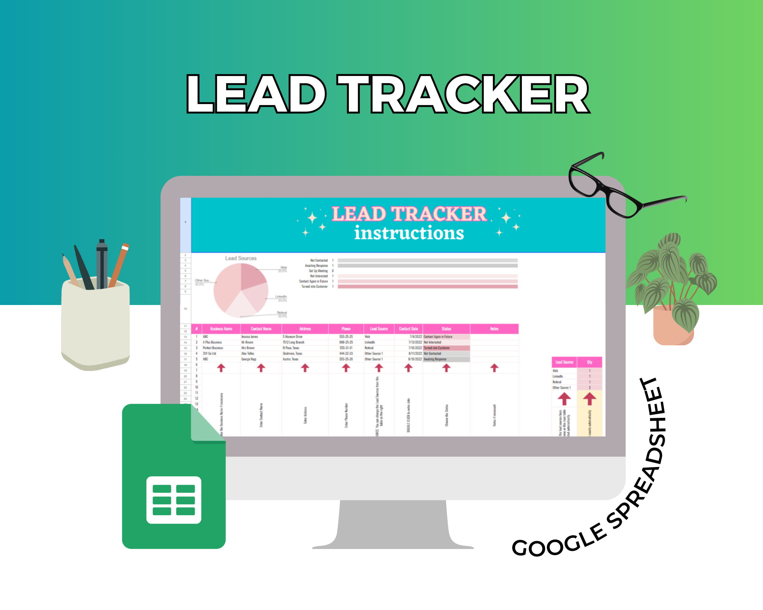 Lead Tracker Google Spreadsheet | Simple Lead Tracker Google Sheets