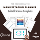 Editable Manifestation Planner Template in Canva | Commercial Use