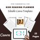 Editable Kids Reading Planner in Canva | Canva Template Pack | Commercial Use