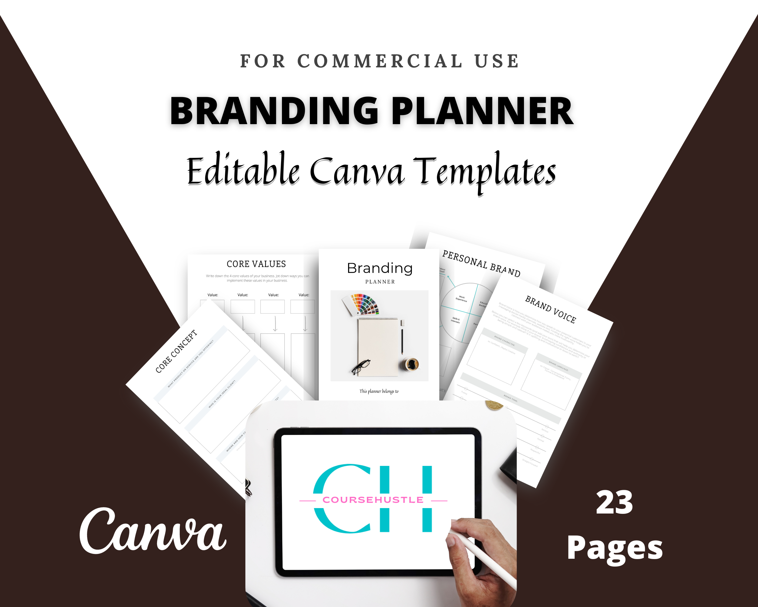 Editable Brand Planner Templates in Canva | Commercial Use