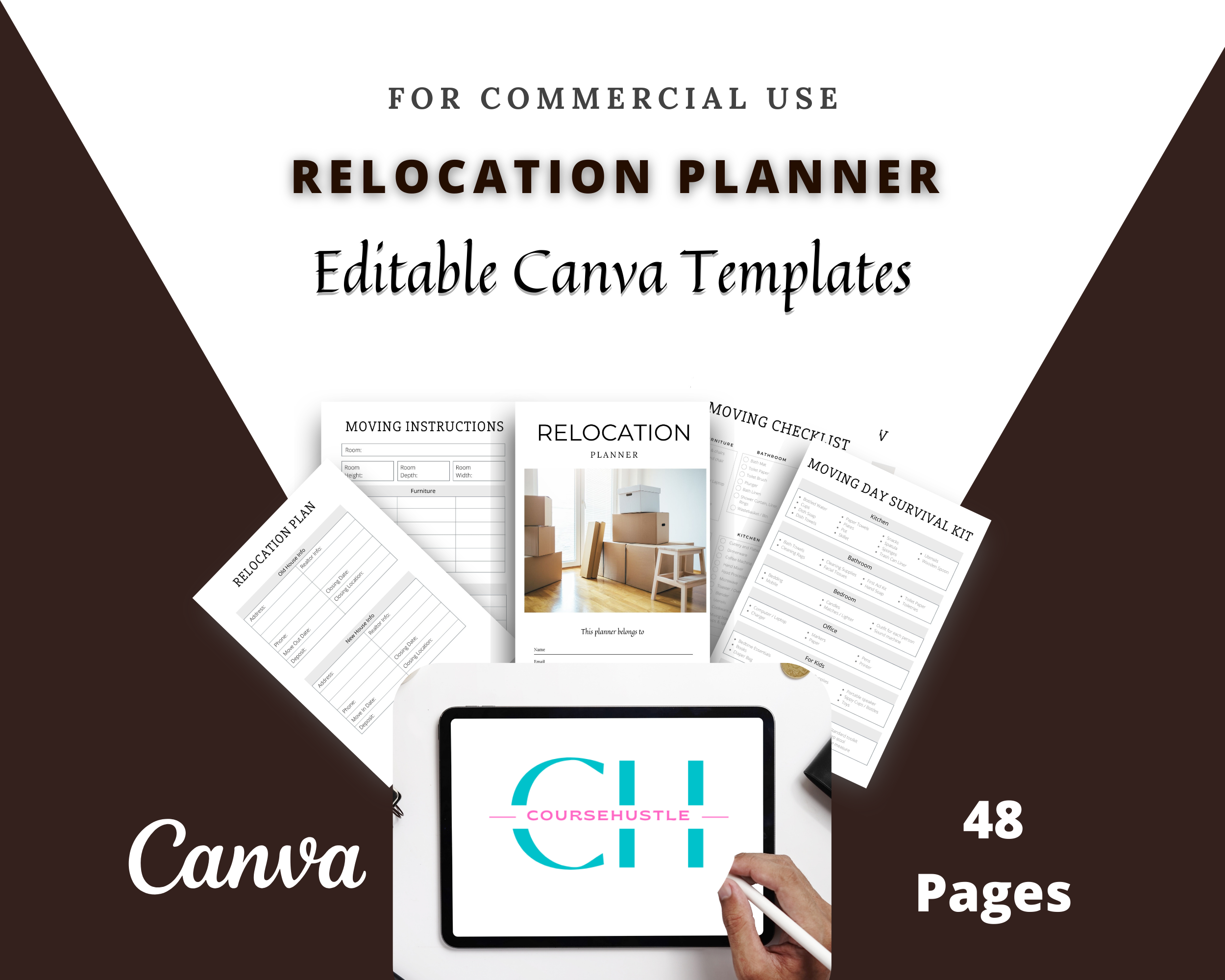 Editable Relocation Planner in Canva | Commercial Use