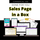 Sales Page in a Box | Landing Page Template | Sales Page Template | Lead Capture Page