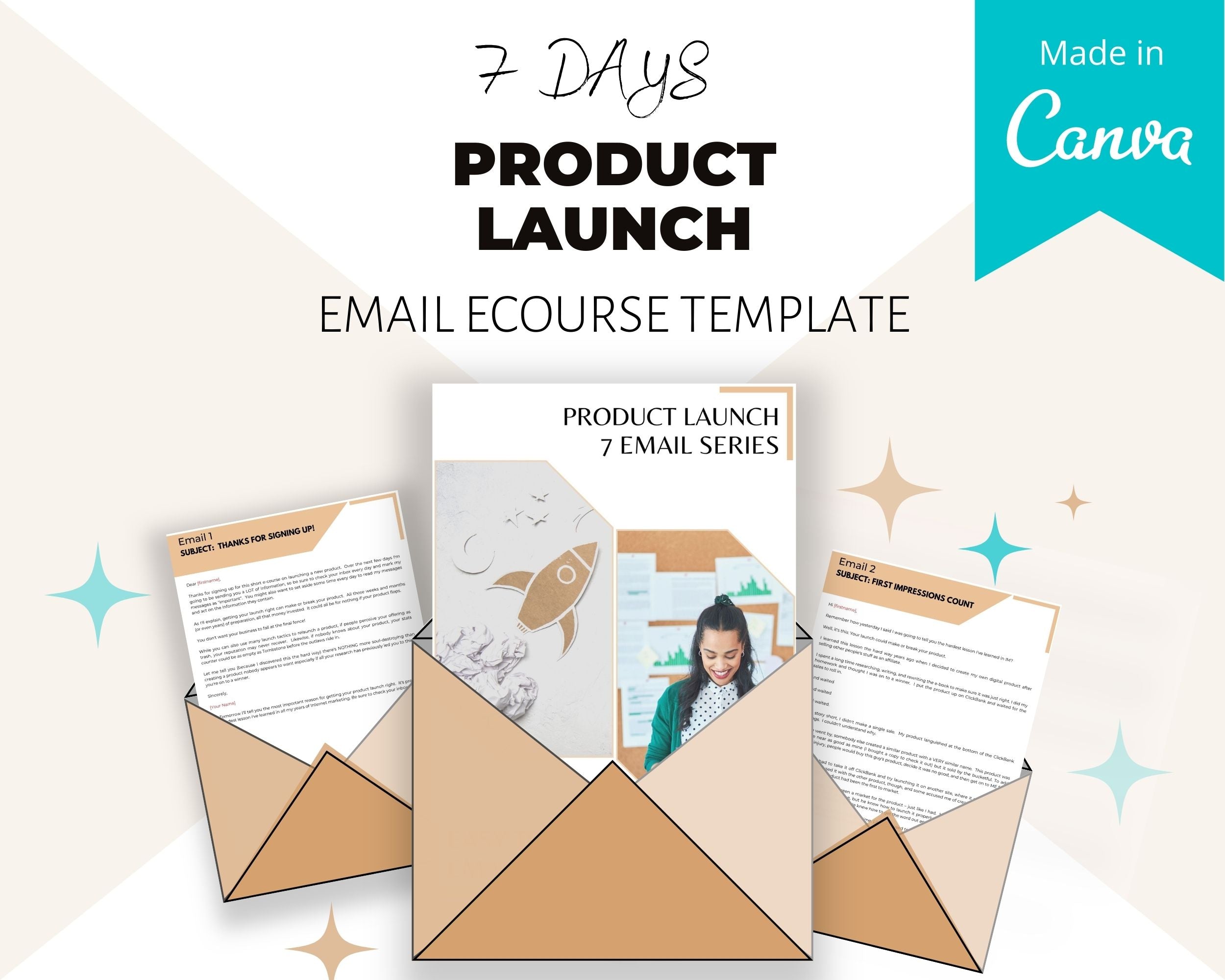 Editable Product Launch Emails | Done-for-You eCourse | Rebrandable Newsletter