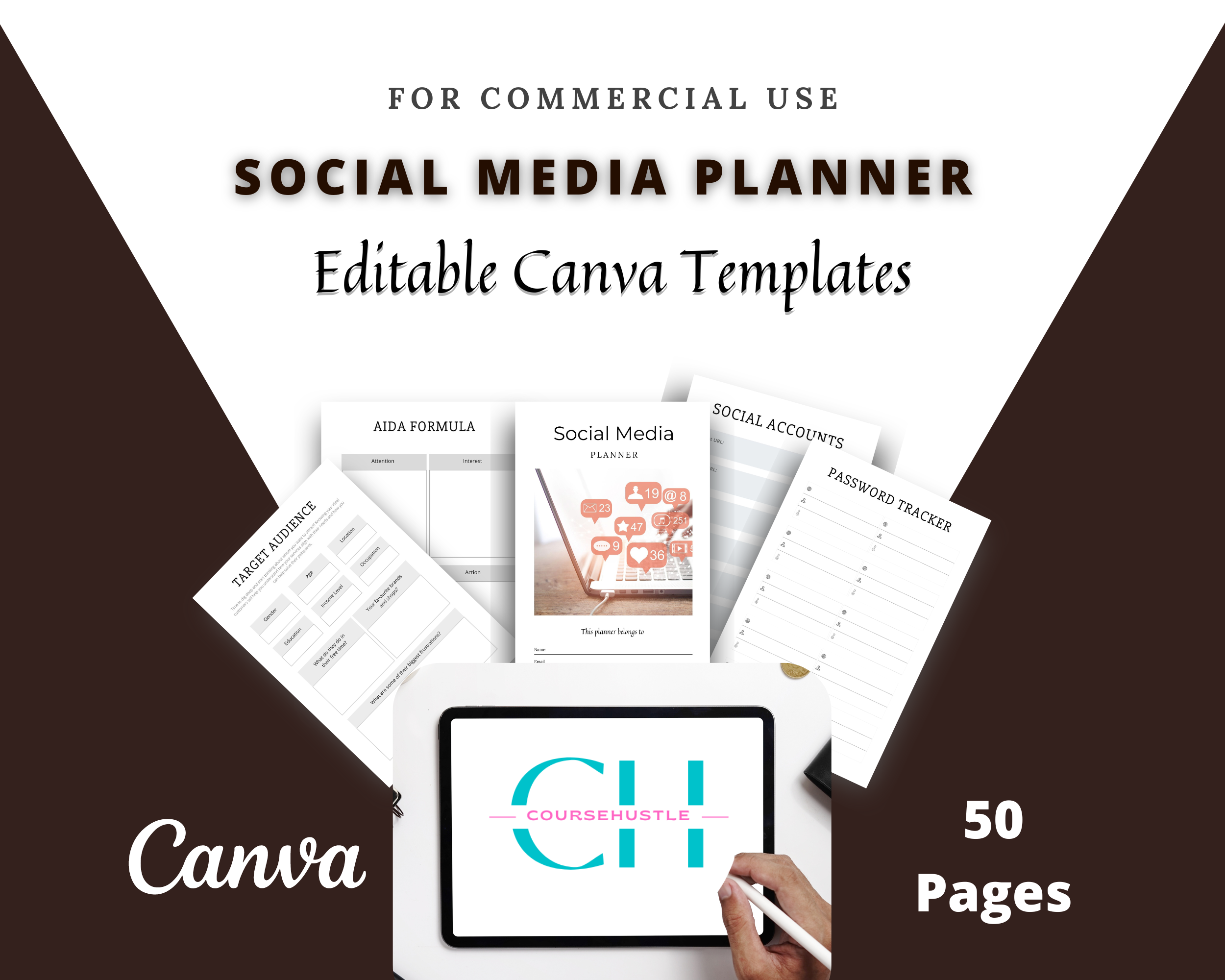 Editable Social Media Planner Templates in Canva | Commercial Use