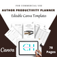 Editable Author Productivity Planner Template in Canva | Canva Template Pack | Author Productivity Template | Commercial Use