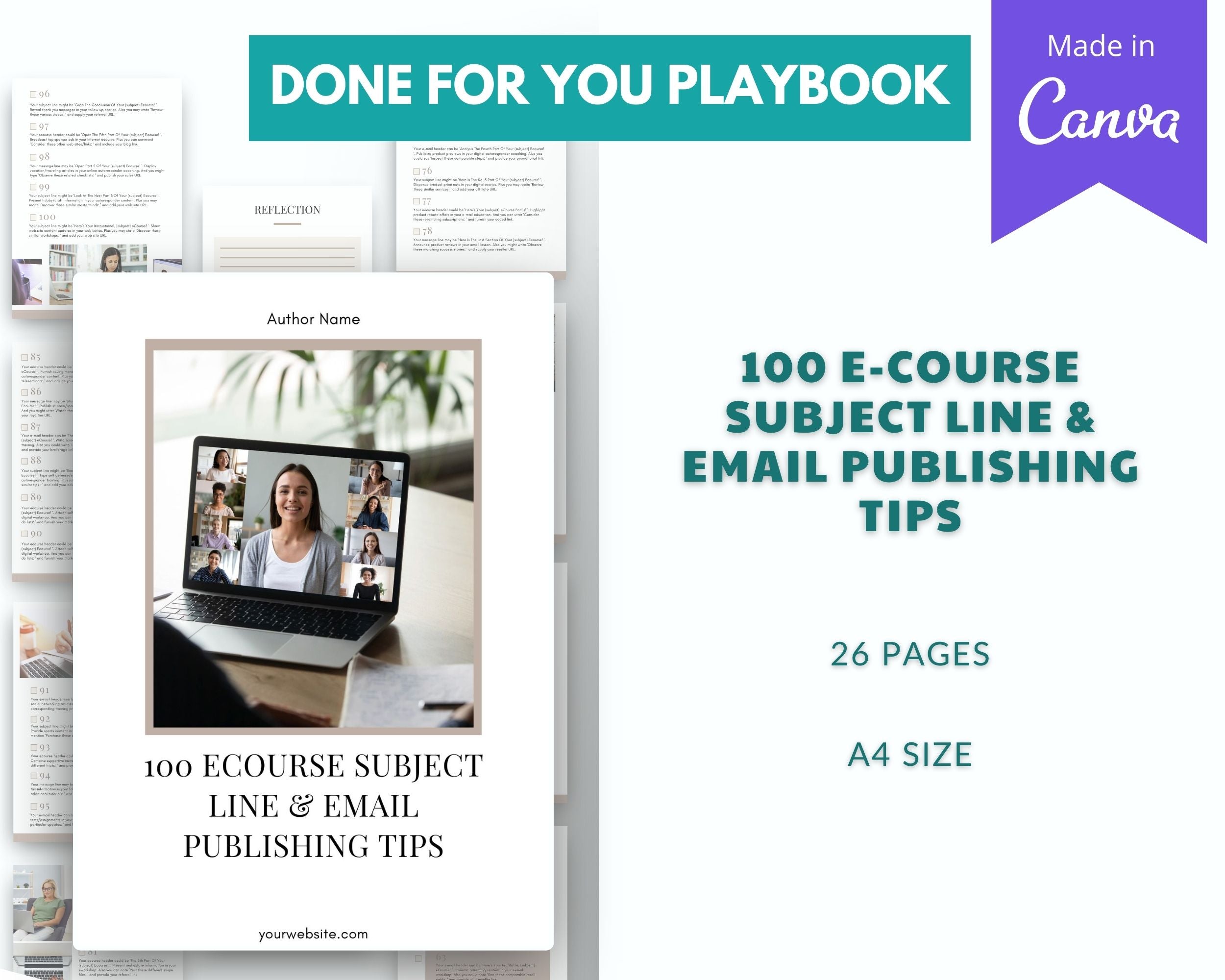 Done-for-You 100 E-course Subject Line & Email Publishing Tips