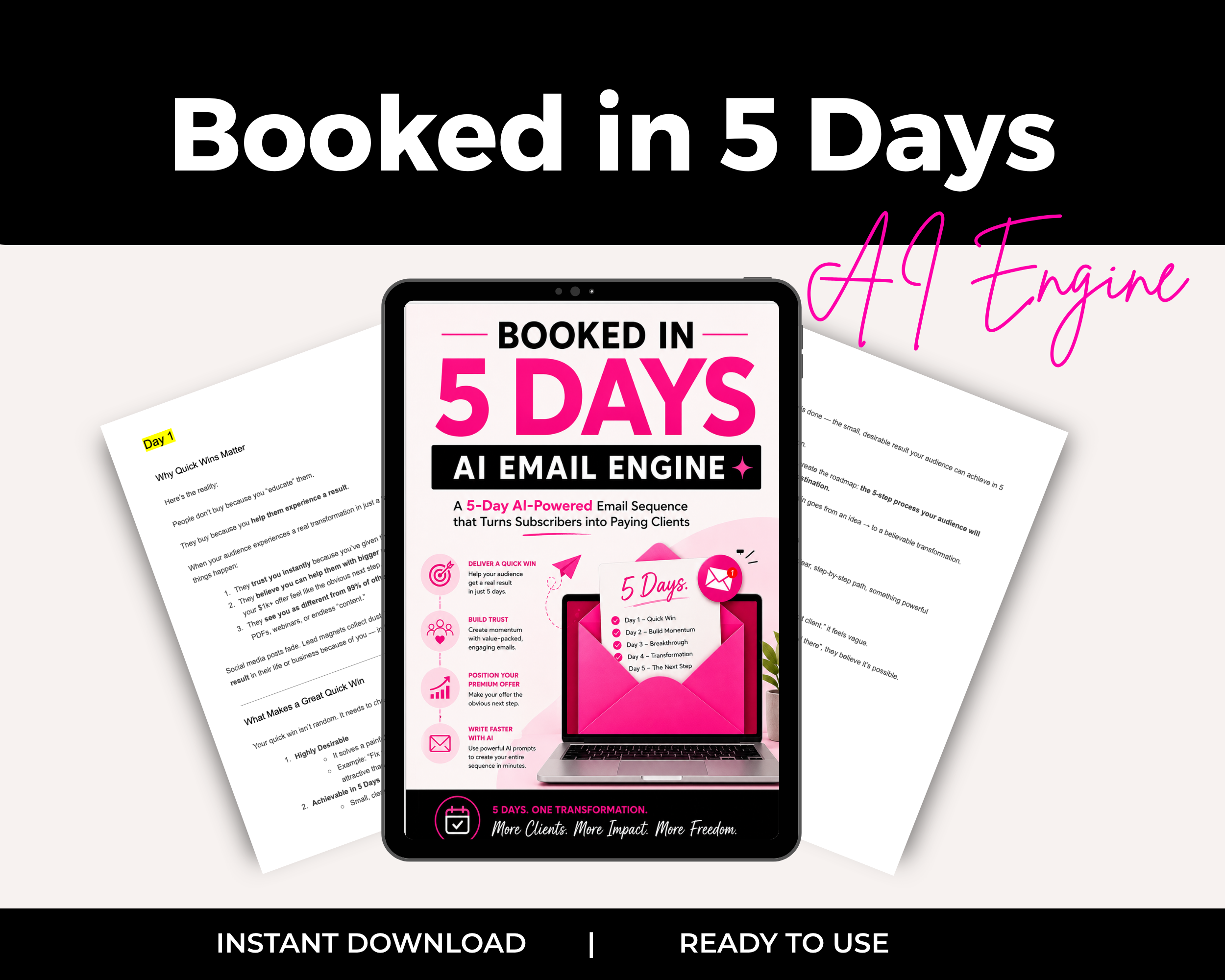 Booked in 5 Days AI Client Booking Emails