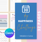 30-Day Happiness Challenge | Editable Canva Template A4 Size