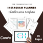 Editable Instagram Planner Templates in Canva | Commercial Use