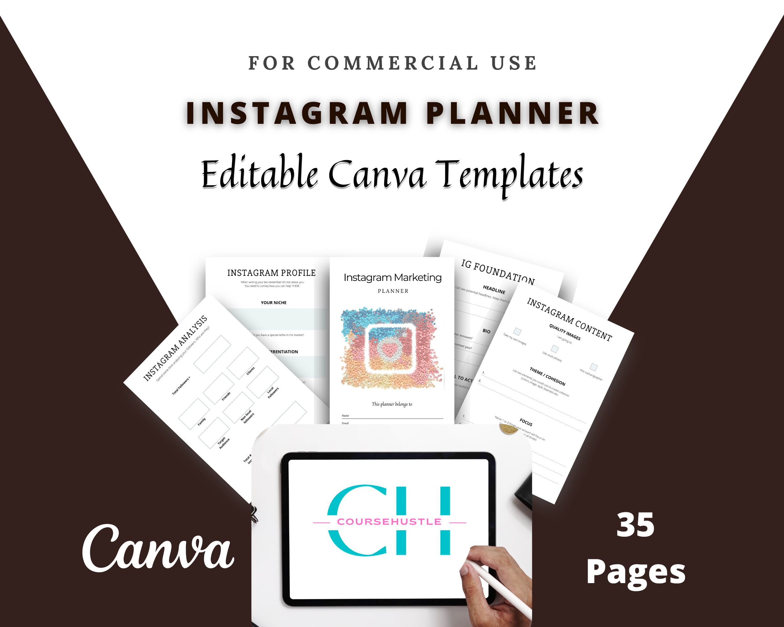 Editable Instagram Planner Templates in Canva | Commercial Use