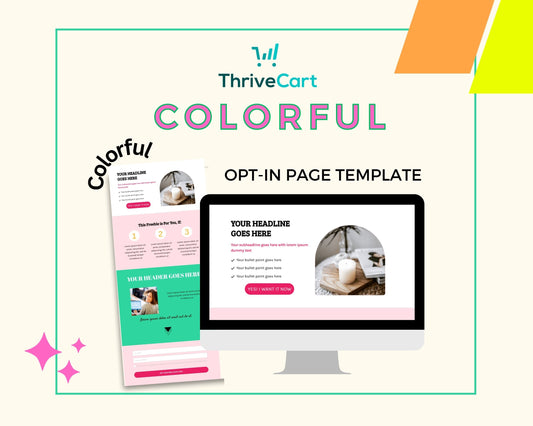 Colorful ThriveCart Opt-In Page Template