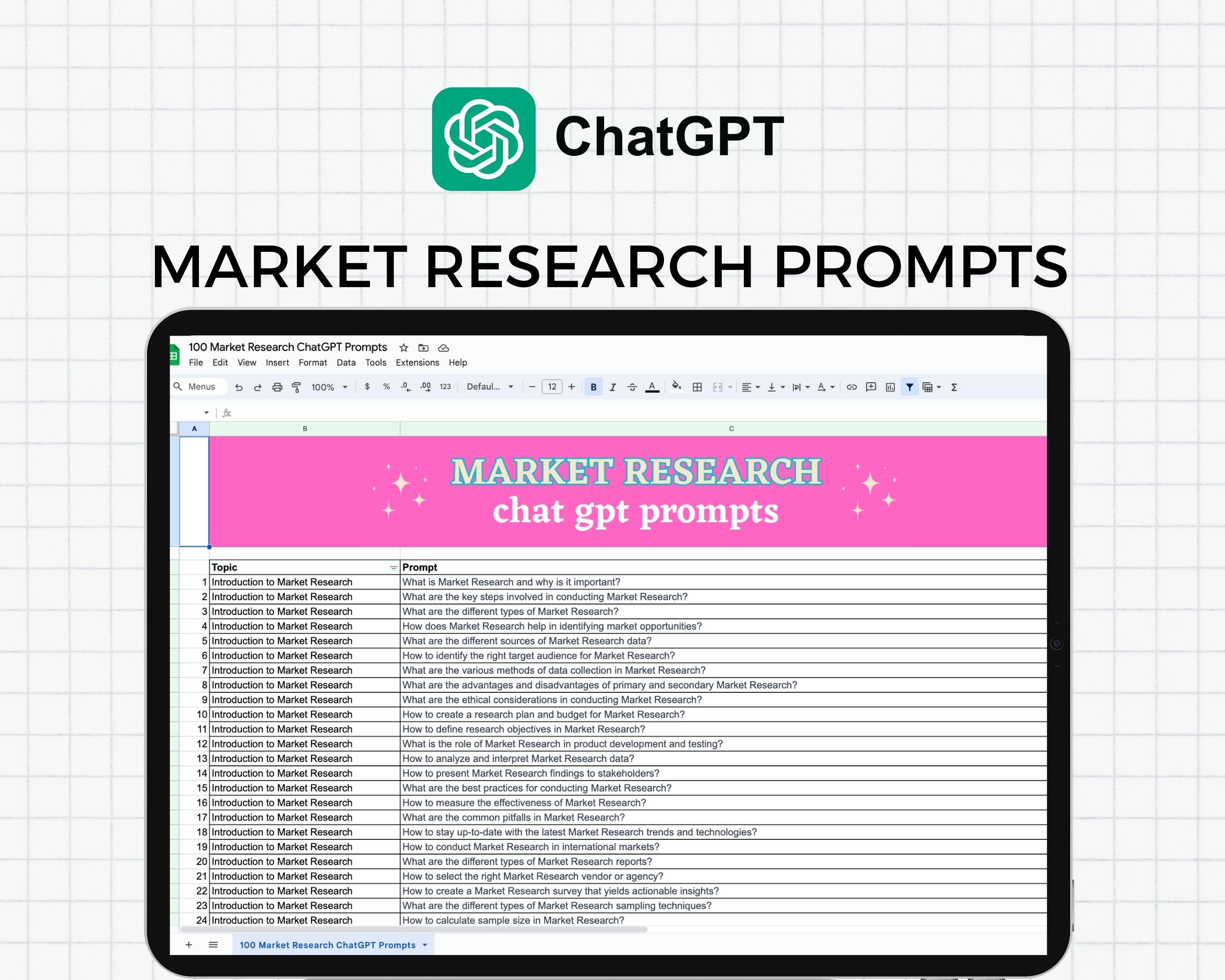 100+ Market Research Chat GPT Prompts