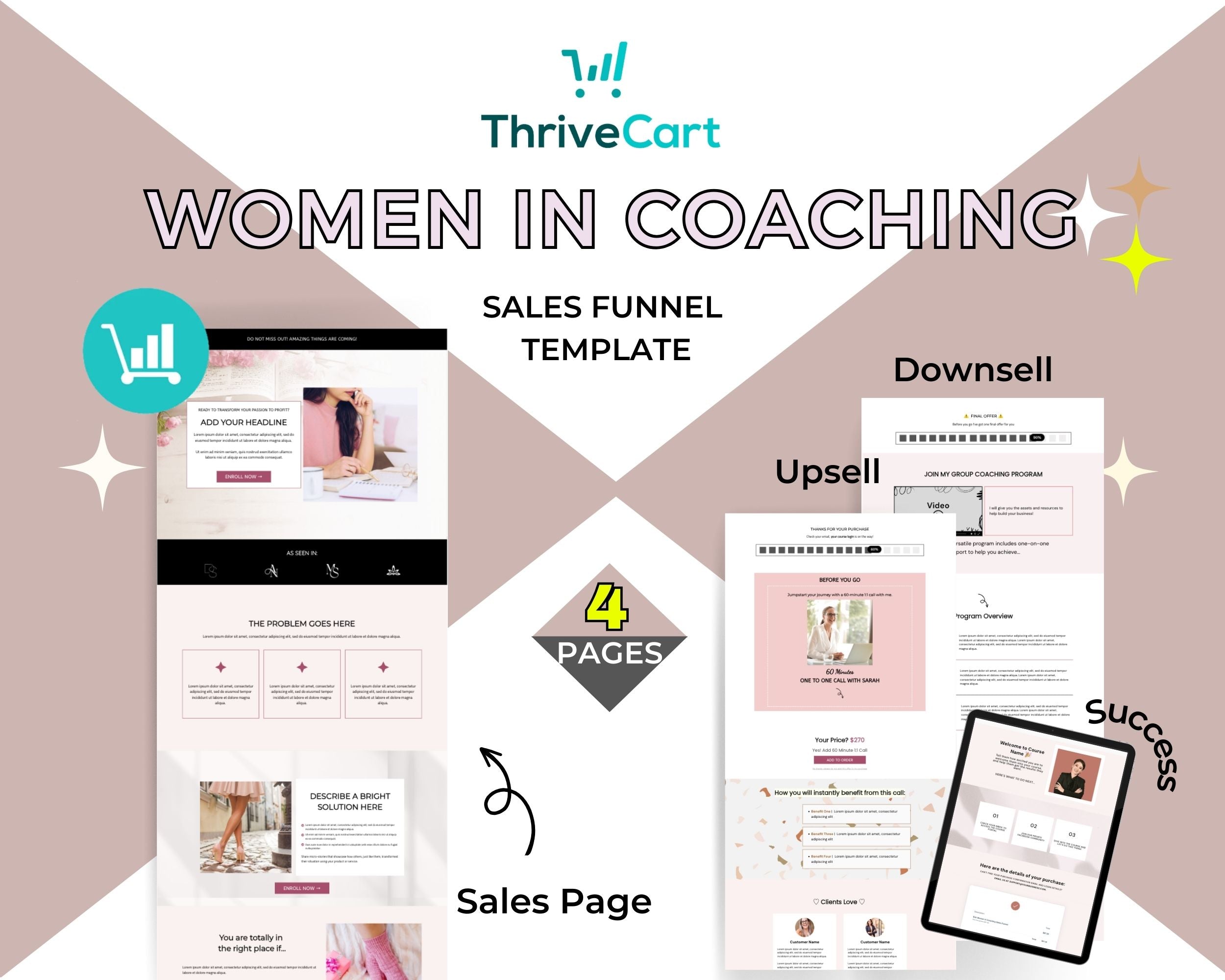 Women in Coaching Enhanced ThriveCart 4-Page Sales Funnel