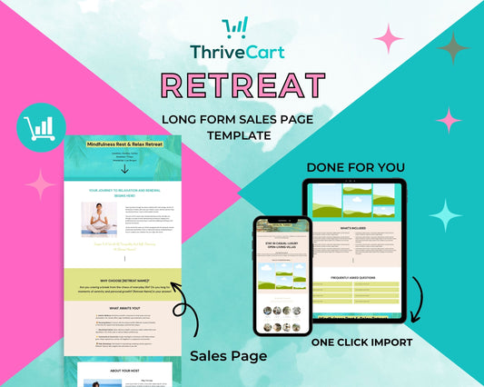 Retreat Sales Page Template in ThriveCart
