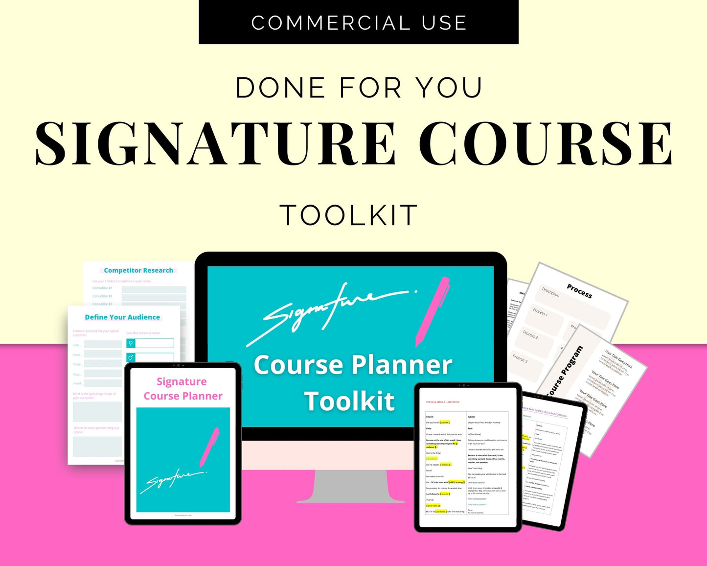 Signature Course Planner | Course Creation & Promotion Slide Deck | Idea to Launch Signature Course Bundle