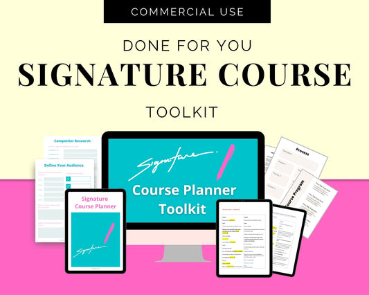 Signature Course Planner | Course Creation & Promotion Slide Deck | Idea to Launch Signature Course Bundle