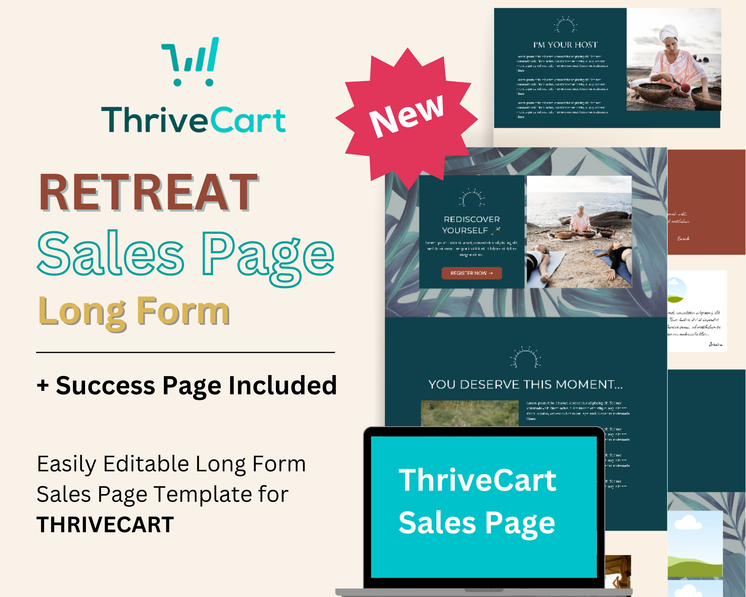 Retreat Sales Page Template in ThriveCart