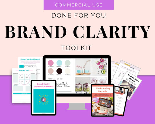 Brand Clarity Workbook | Brand Board Template | Branding Kit | Logo Design | DFY Branding Formula Ebook