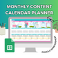 Monthly Content Calendar Planner Google Spreadsheet | Simple Monthly Content Calendar Google Sheets