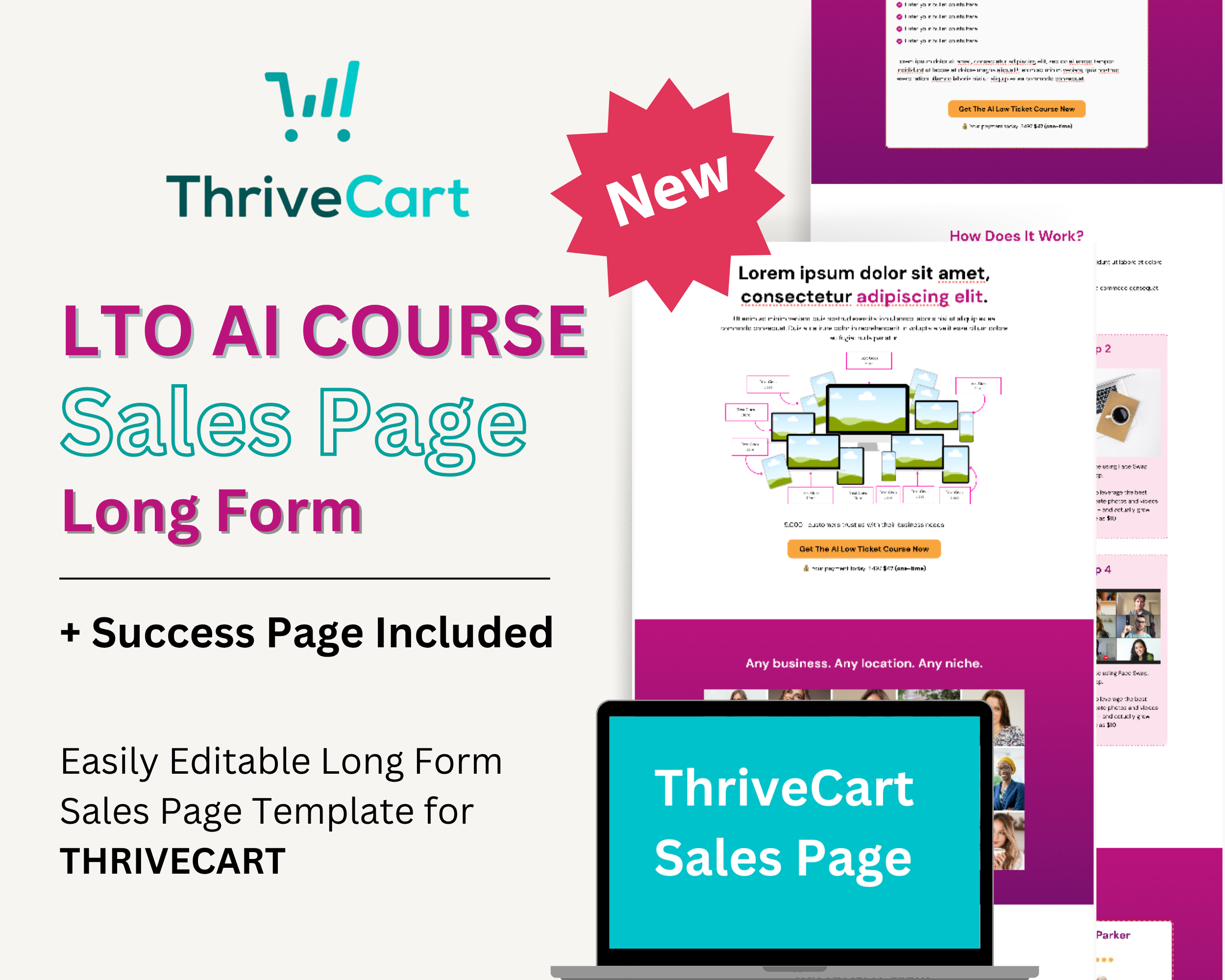 AI Course Sales Page Template in ThriveCart
