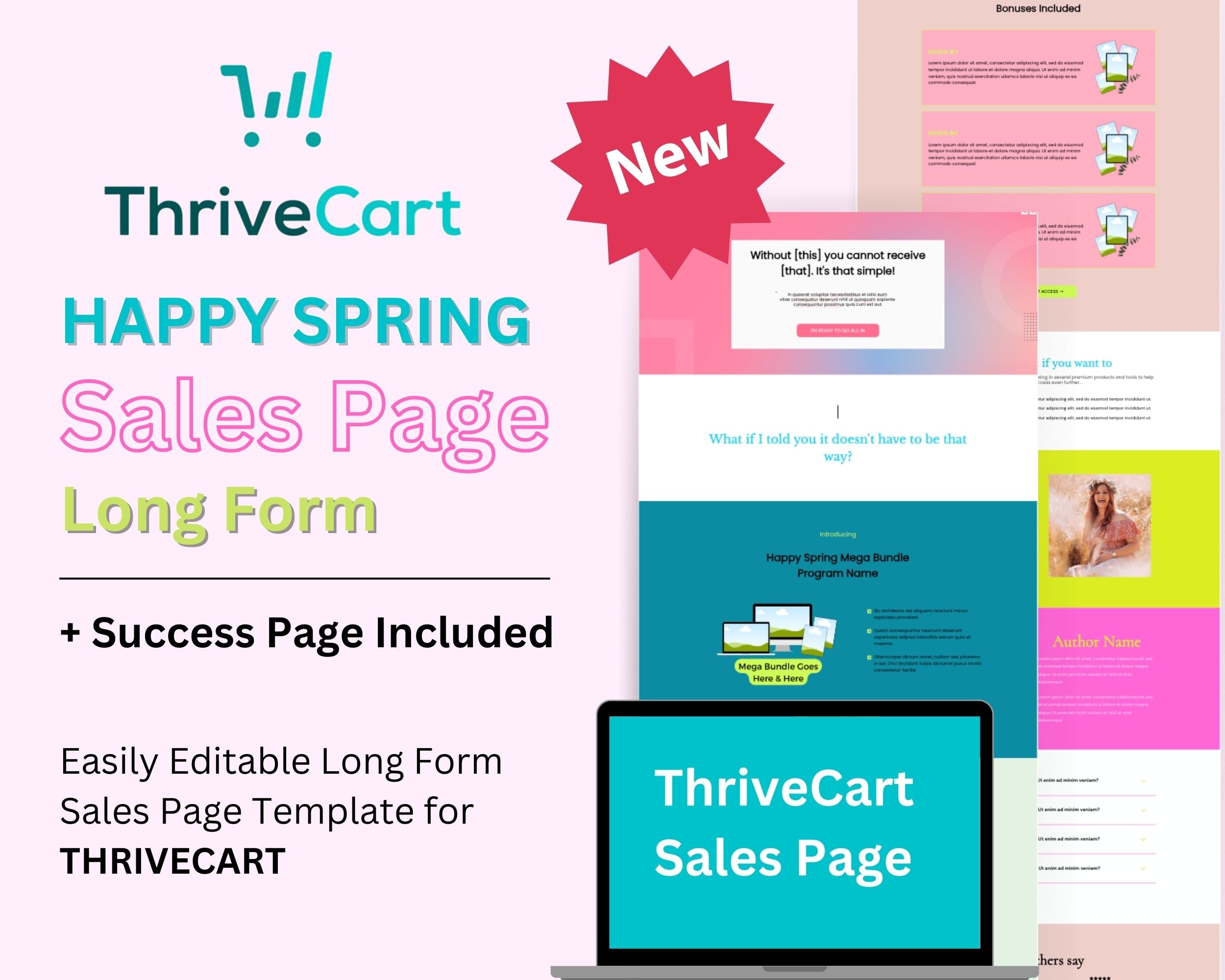 Happy Spring Sales Page Template in ThriveCart