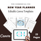 Editable New Year Planner in Canva | Canva Template Pack | New Year Planner Canva | Commercial Use