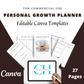 Editable Personal Growth Planner Templates in Canva | Commercial Use