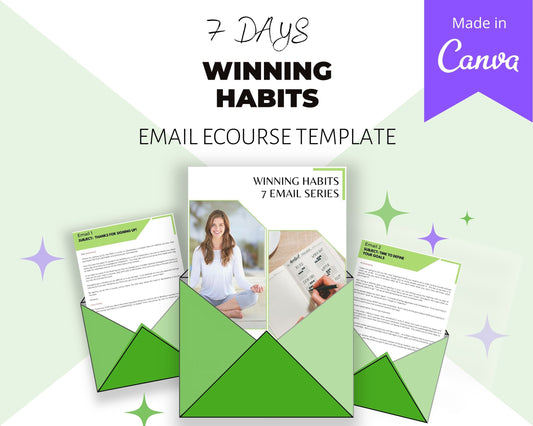Editable Winning Habits Emails | Done-for-You eCourse | Rebrandable Newsletter