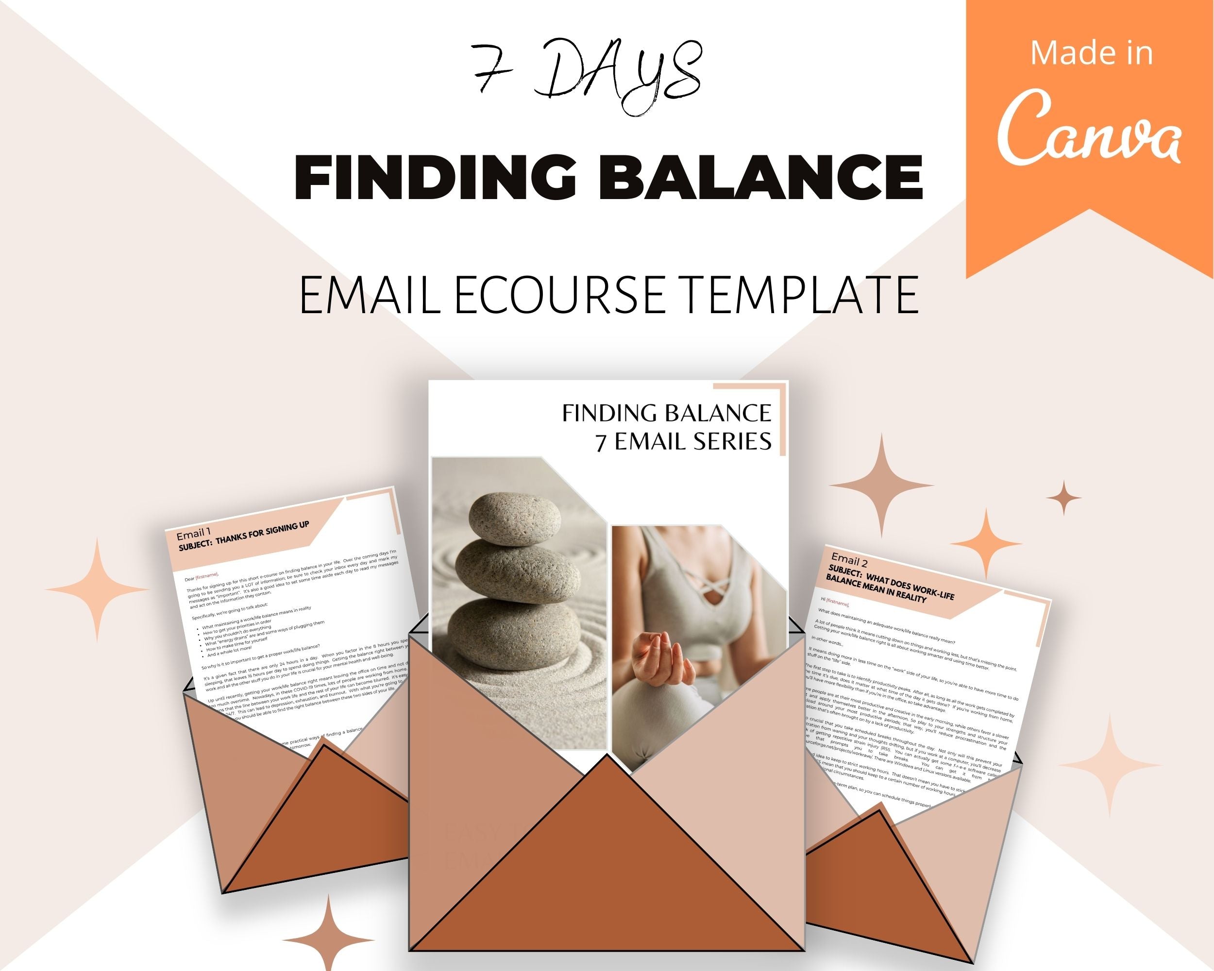 Finding Balance 7 Day Emails | Rebrandable Done-for-You eCourse