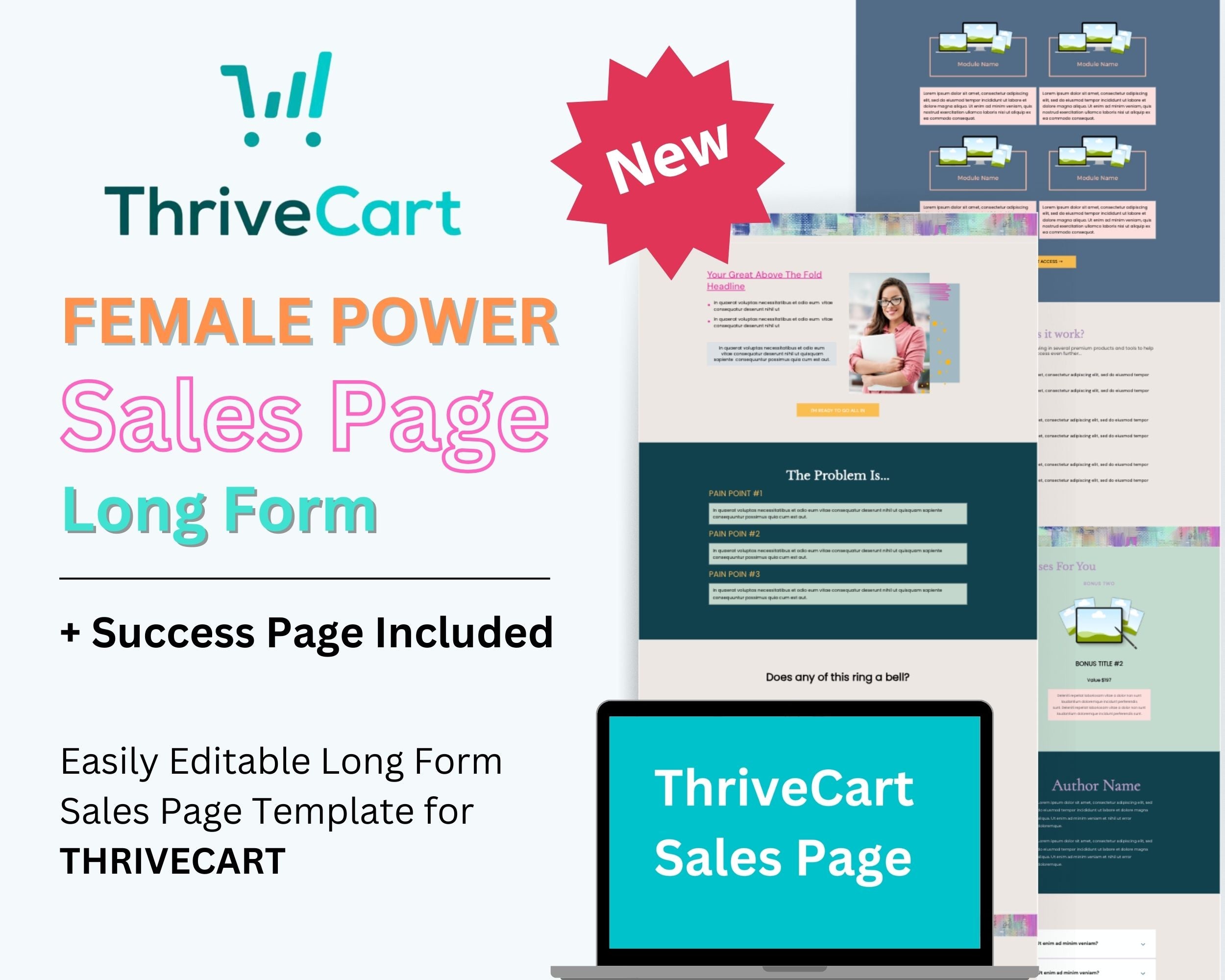 Female Power Sales Page Template in ThriveCart