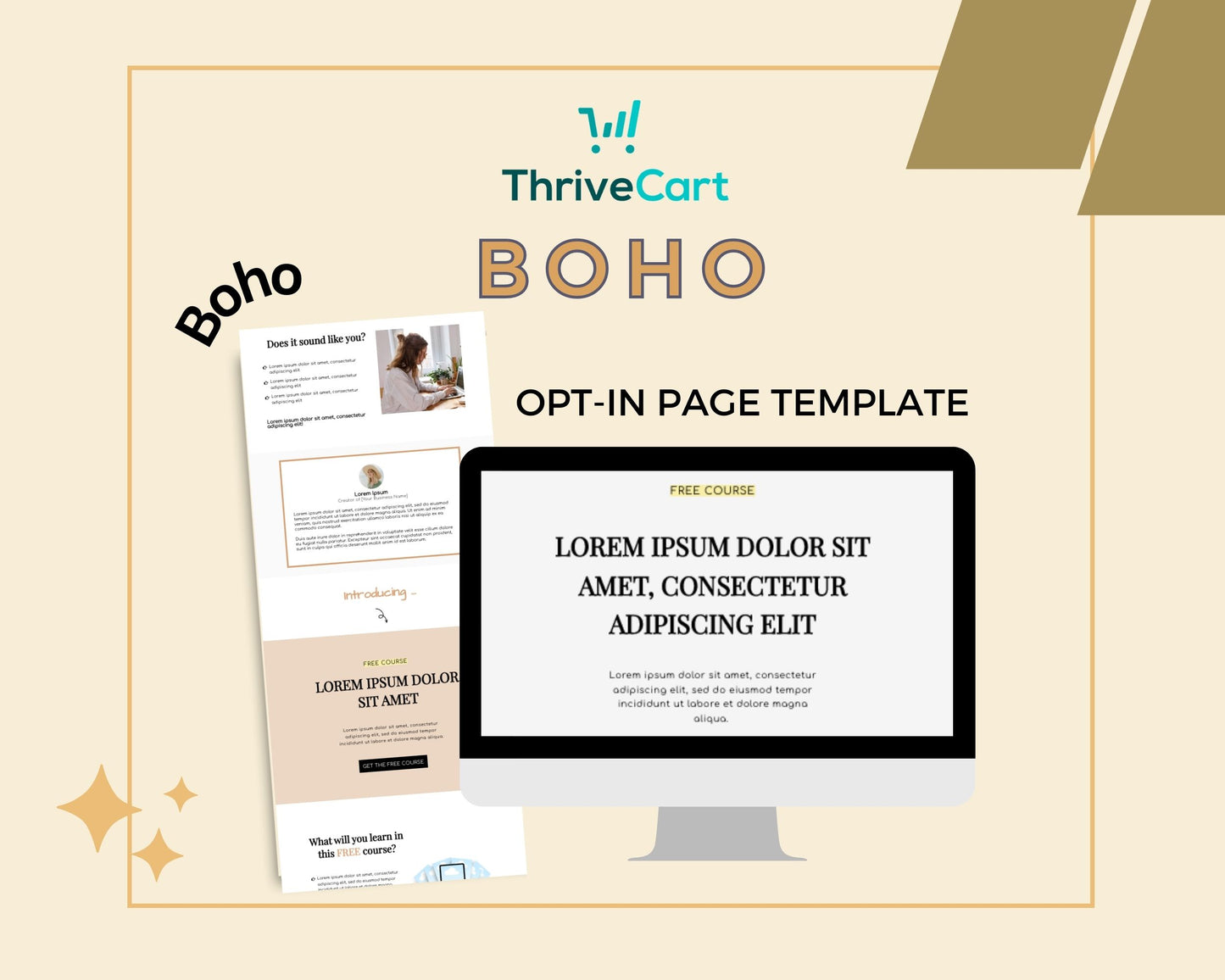 Boho ThriveCart Opt In Page Template