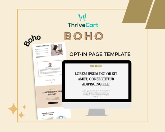 Boho ThriveCart Opt In Page Template