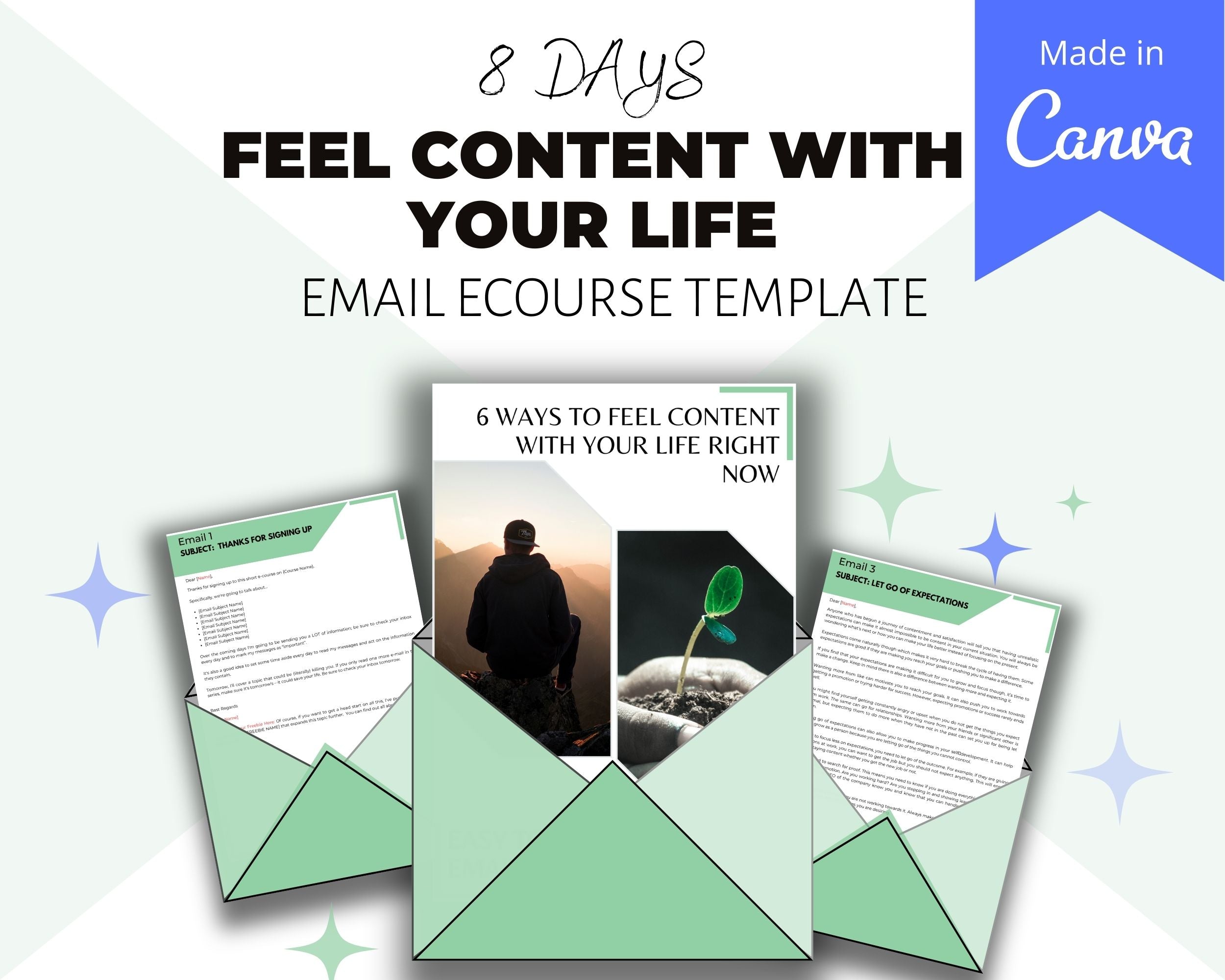 Editable 6 Ways to Feel Content with Your Life right now Emails  | Newsletter Template