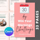 30-Day Win Your Mornings Challenge | Editable Canva Template A4 Size