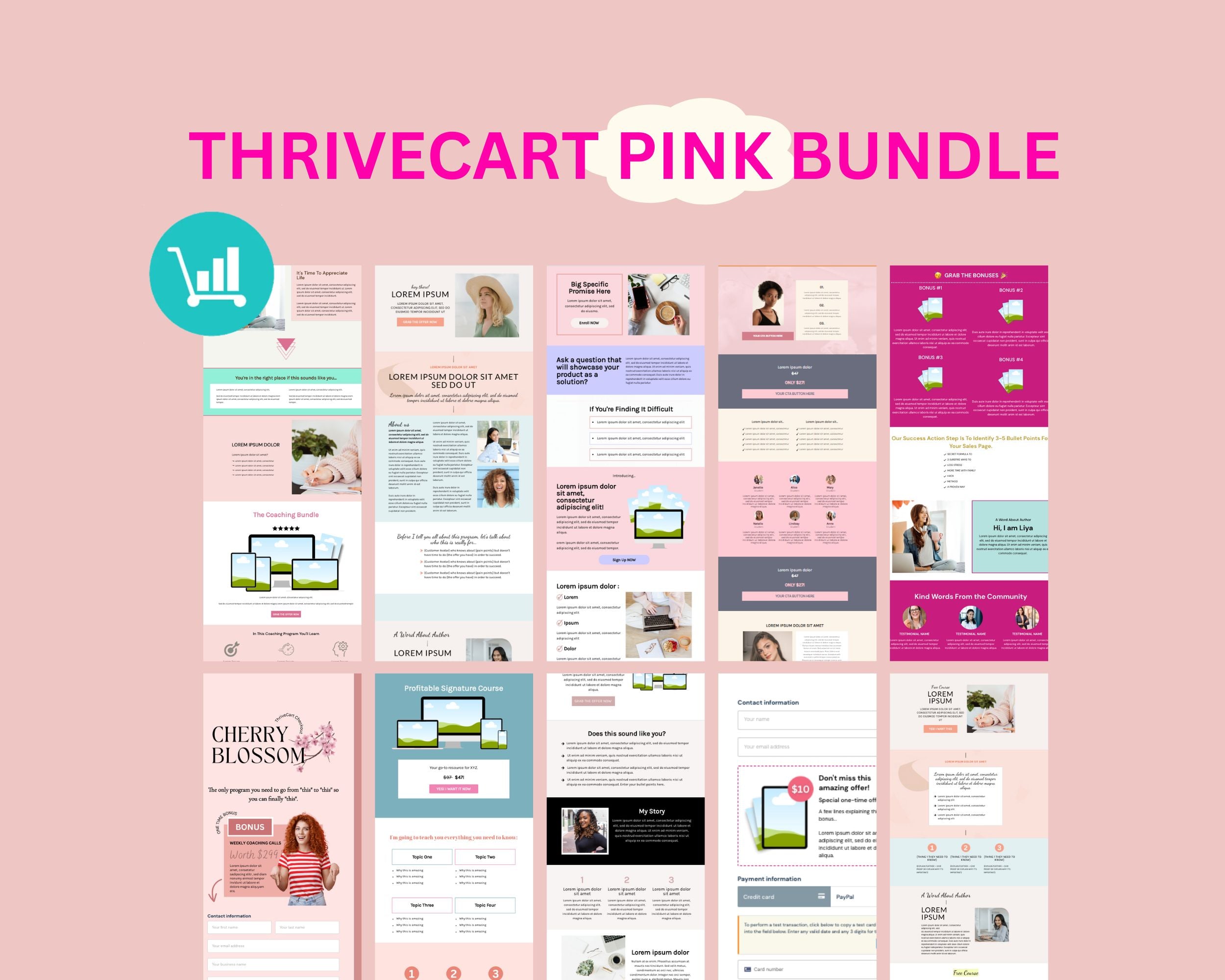 ThriveCart Pink Bundle Templates