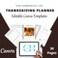 Editable Thanksgiving Planner in Canva | Canva Template Pack | Thanksgiving Planner Canva | Commercial Use