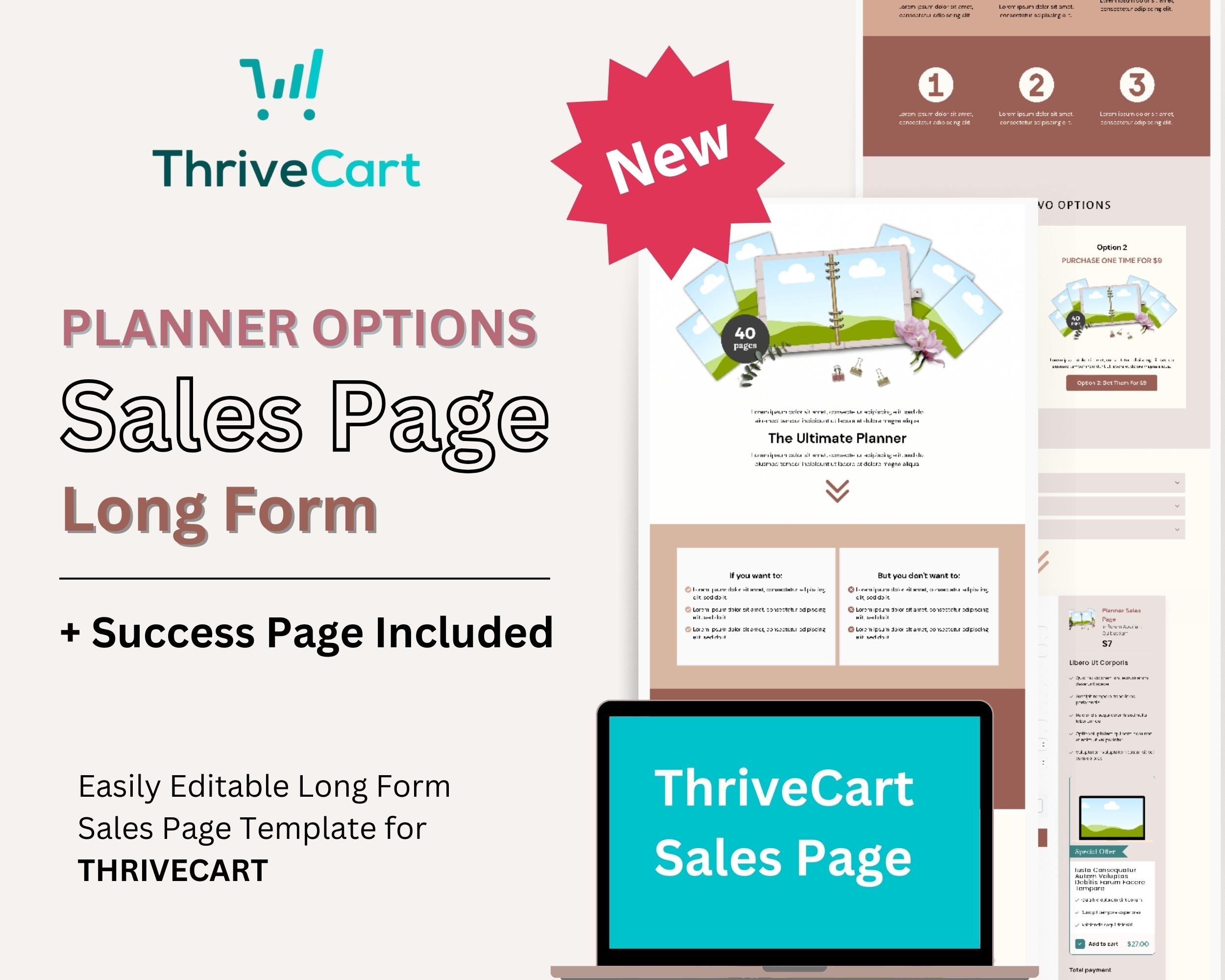 Planner Sales Page Template in ThriveCart