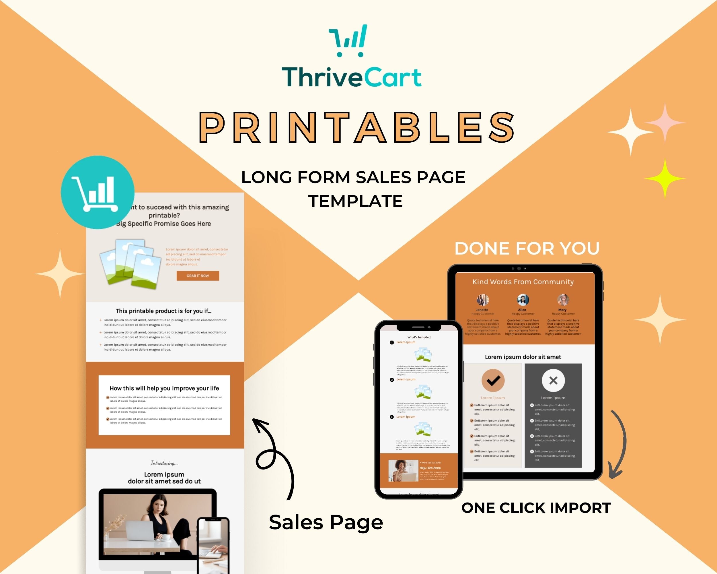 Printables Sales Page Template in ThriveCart