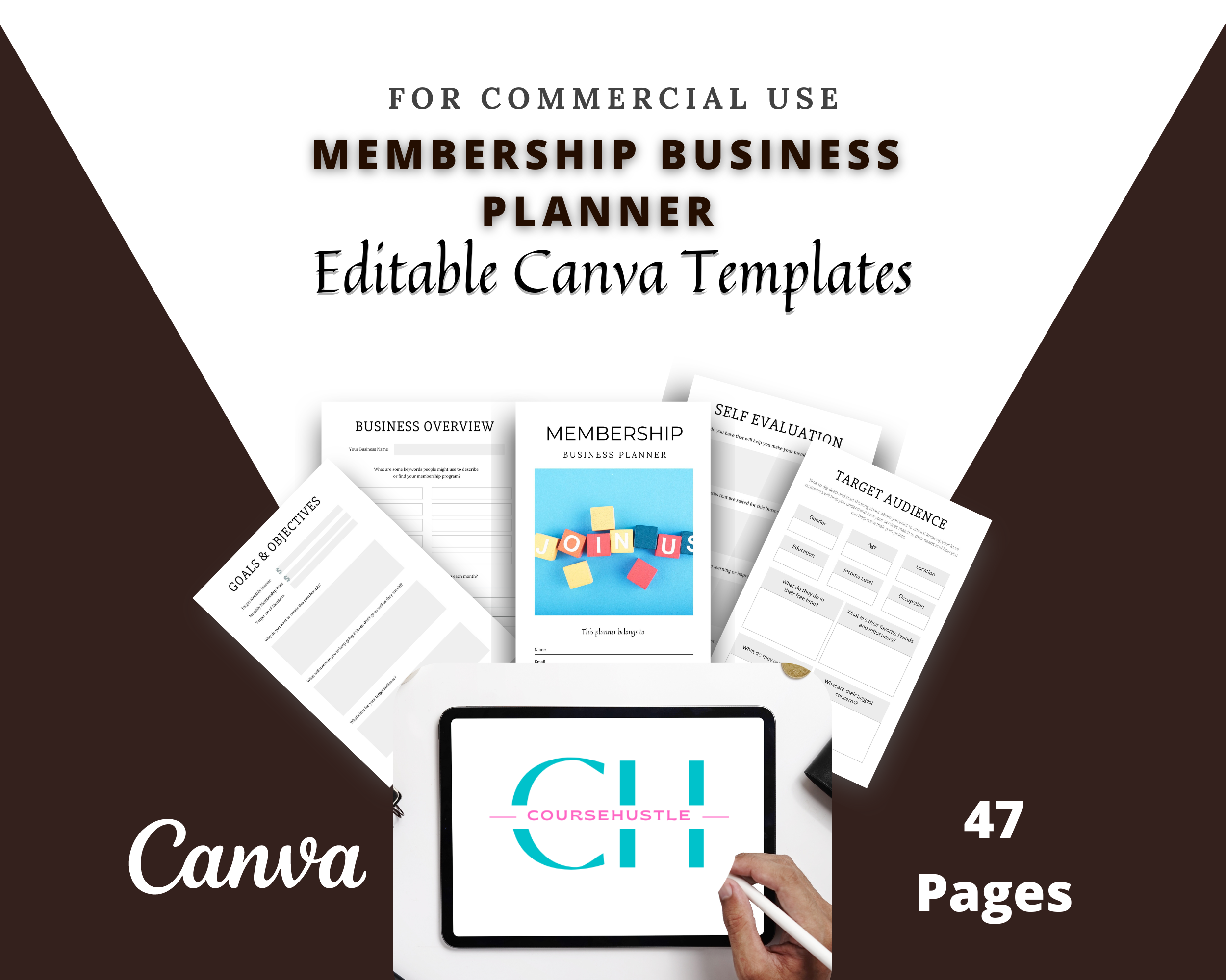 Editable Membership Business Planner in Canva | Commercial Use