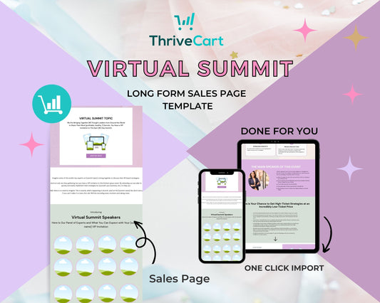 Virtual Summit Sales Page Template in ThriveCart