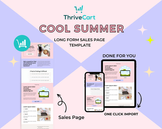 Cool Summer Sales Page Template in ThriveCart