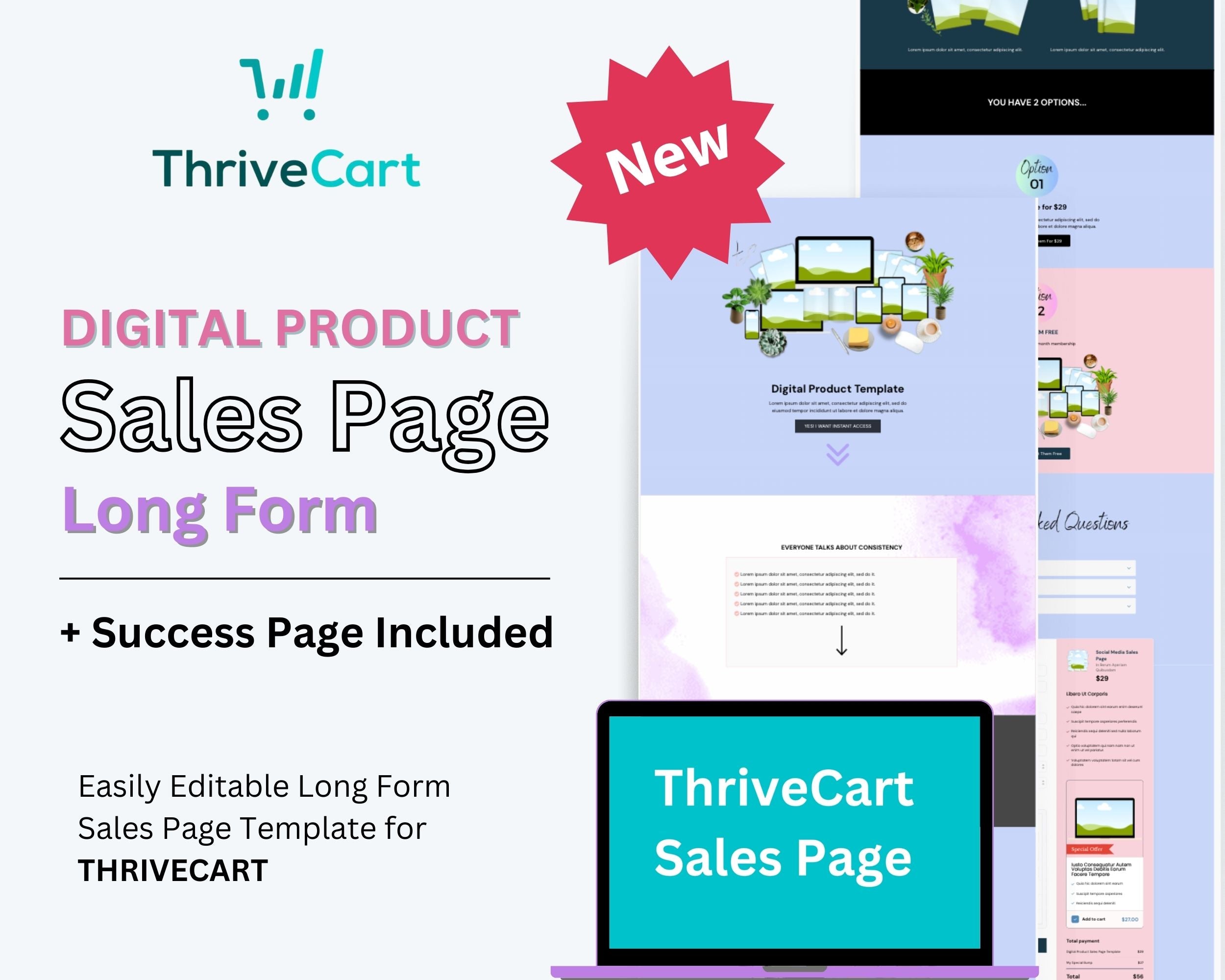 Digital Product Sales Page Template in ThriveCart