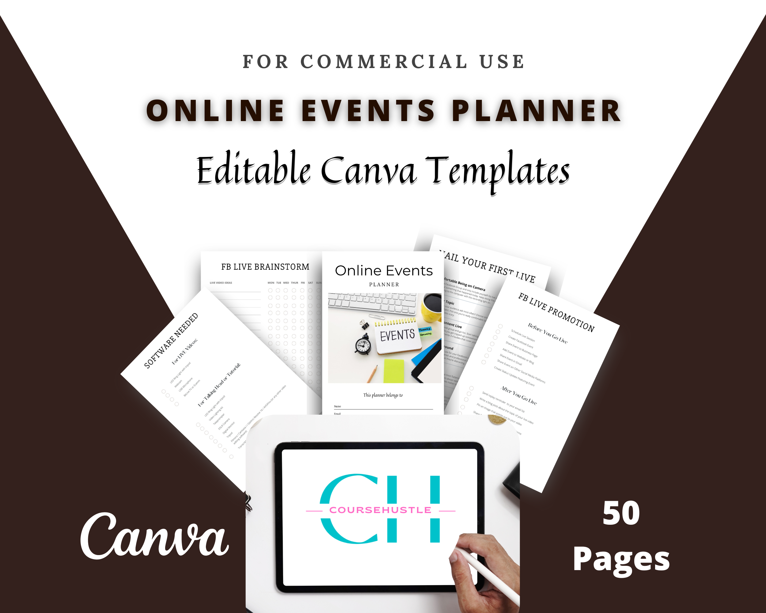 Editable Online Event Planner in Canva | Commercial Use