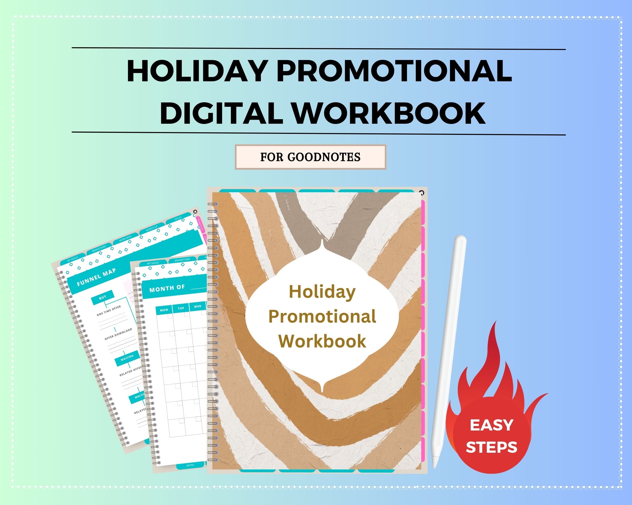 Holiday Promotional Digital Workbook | Hyperlinked PDF | Suitable with Goodness & Notability