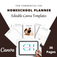 Editable Homeschool Planner in Canva | Commercial Use