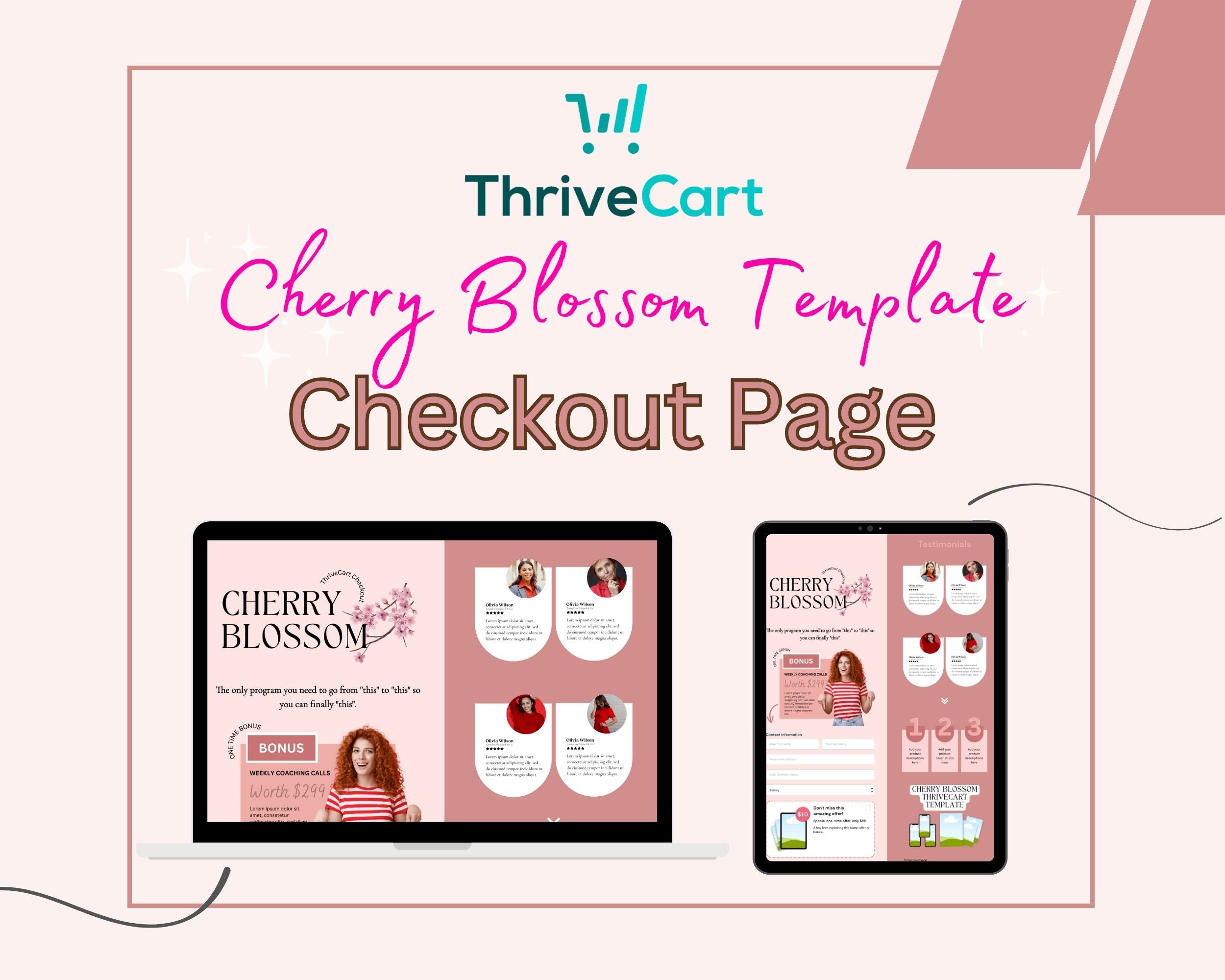 Cherry Blossom ThriveCart Checkout Template