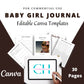 Editable Baby Girl Planner Templates in Canva | Commercial Use