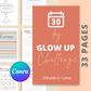 30-Day Glow up Challenge | Editable Canva Template A4 Size