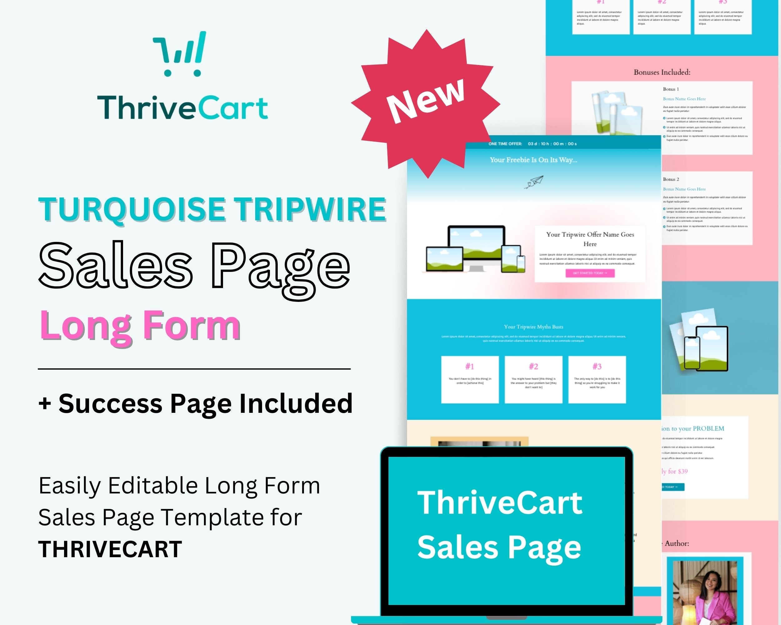 Tripwire Turquoise Sales Page Template in ThriveCart