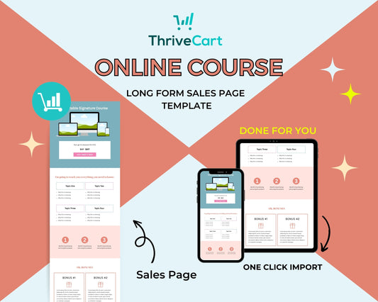 Online Course Sales Page Template in ThriveCart